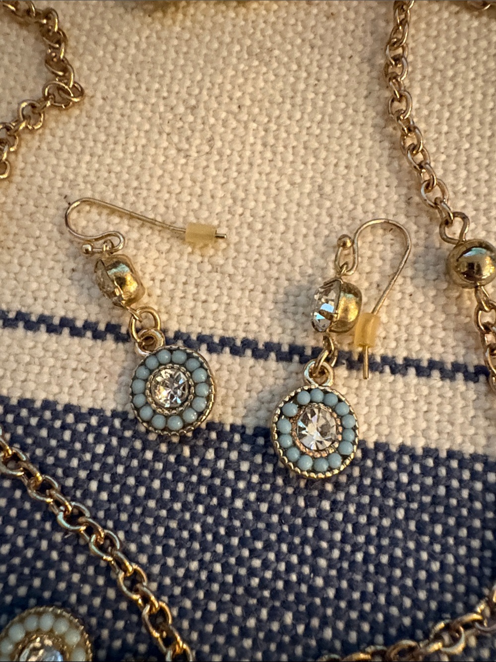 Gold-Tone Floral Crystal Necklace and Earring Set - Picture 2 of 11